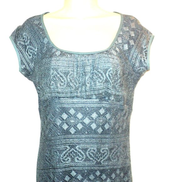 Cloud 8 Dress Women's Size 10 Blue-Gray Crocheted Lace, Lined Cap Sleeve Vintage - Picture 2 of 7